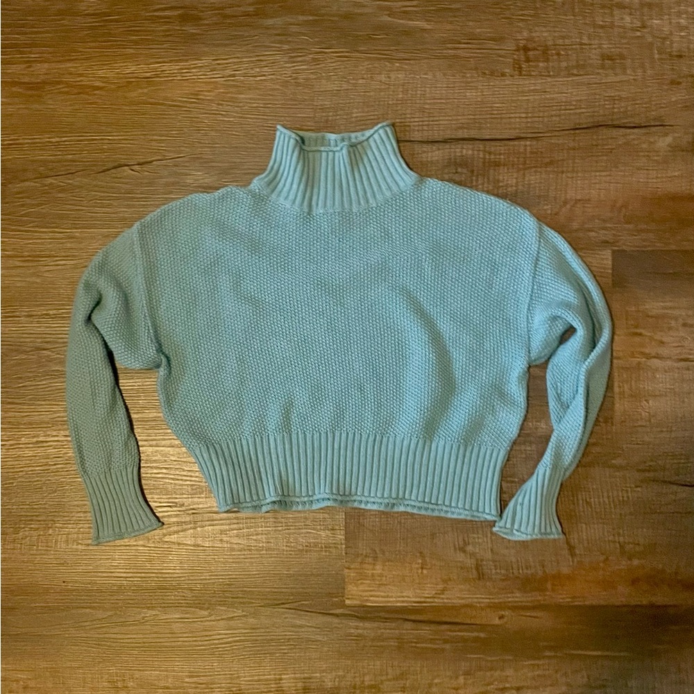 American Eagle Outfitters Light Blue Turtleneck Sweater